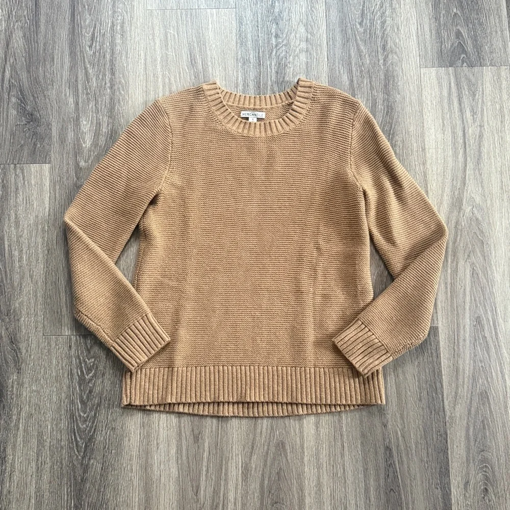 J. Crew Camel Crew Neck Sweater Tan Women’s Ribbed Casual Top